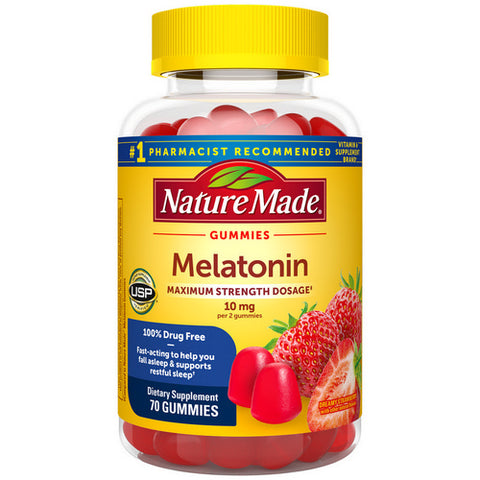 Melatonin Gummies Dreamy Strawberry 70 Count (Case Of 3) by Nature Made