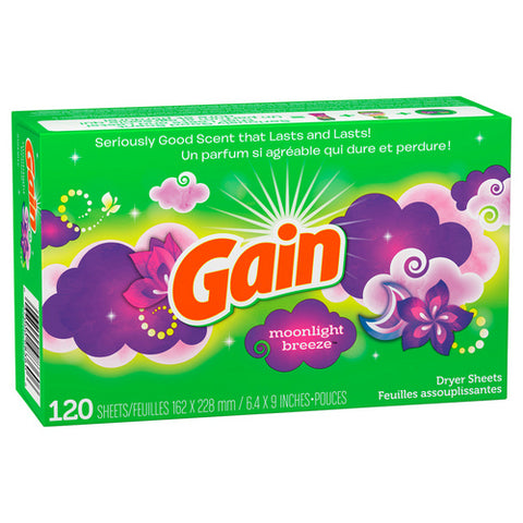 Moonlight Breeze Dryer Sheets 120 Count (Case Of 6) by Gain