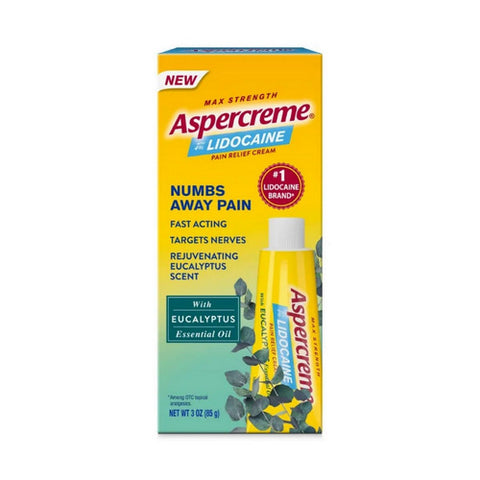 Lidocaine Eucalyptus Pain Relief Cream 3 Oz (Case Of 4) by Aspercreme