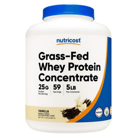 Nutricost, Grass-Fed Whey Protein Isolate Powder Vanilla, 5 Lbs Nutricost