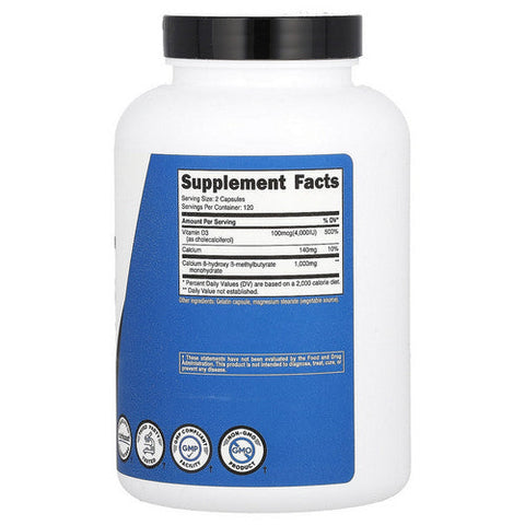 Nutricost, HMB Capsules With Vitamin D3, 1000 Mg, 240 Count Nutricost