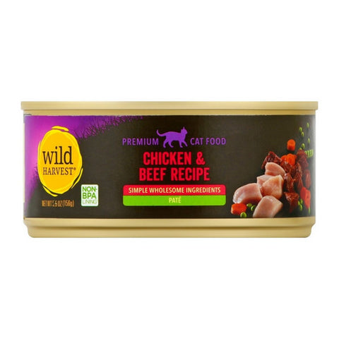 Cat Food Pate Chicken And Beef Recipe 5.5 Oz (Case Of 24) by Wild Harvest