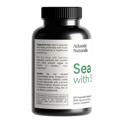 Atlantic Naturals, Organic Sea Moss with Spirulina, 120 Capsules Atlantic Naturals