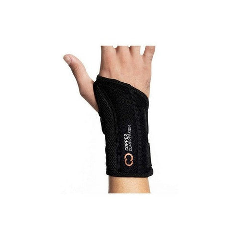 Copper Compression, Wrist Brace Fits Left Hand Small And Medium, 1 Pair Copper Compression