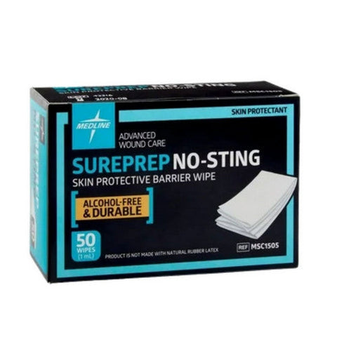 Medline, Sureprep No-Sting Wipe Protectant Skin, 50 Count