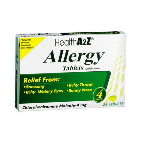 Health A2Z, Allergy Tablets, 4 Mg, 24 Count