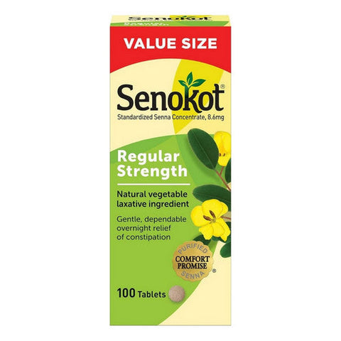 Senokot, Laxative Tablets Regular Strength, 100 Count