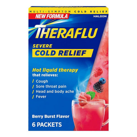Theraflu, Severe Cold Relief Packets Daytime Formula Berry Burst, 6 Count