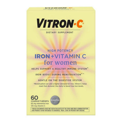 Vitron-C, Women's Iron With Vitamin C Immune Support, 60 Count