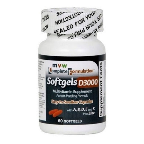 MVW Complete, Formulation Vitamin D3000 Multivitamins With Zinc, 60 Softgels