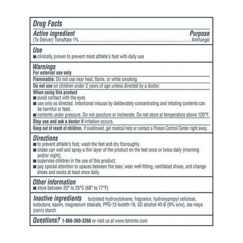 Lotrimin, Daily Prevention Deodorant Powder Spray, 5.6 Oz Lotrimin