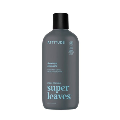 Super Leaves Men Shower Gel Eucalyptus And Sage 14 Oz by Attitude