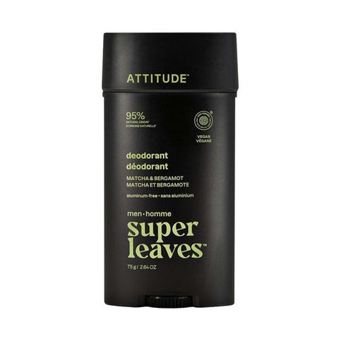 Super Leaves Men Deodorant Matcha And Bergamot 2.64 Oz by Attitude
