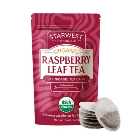 Organic Raspberry Leaf Tea Bags 100 Count by Starwest Botanicals