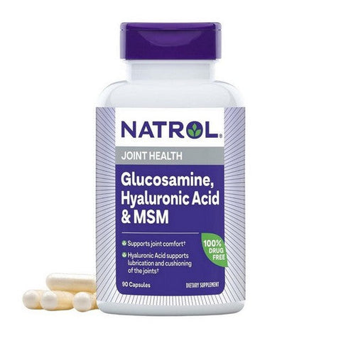 Natrol, Glucosamine Hyaluronic Acid And MSM, Vegetarian W/msm & Glucosamine 90 Caps