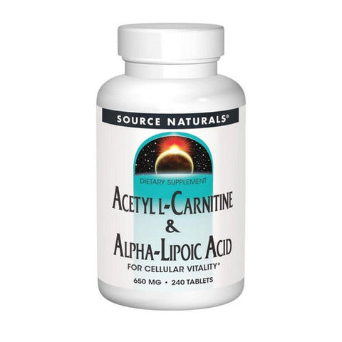 Source Naturals, Acetyl L-Carnitine And Alpha-Lipoic Acid, 650 Mg, 240 Tabs