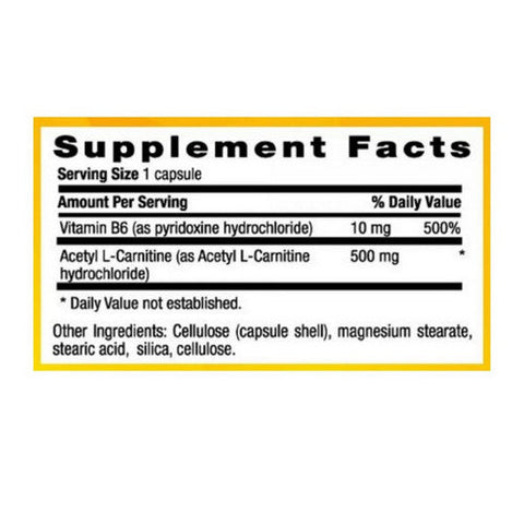 Country Life, Acetyl L-carnitine, 500 mg, 120 Caps Country Life