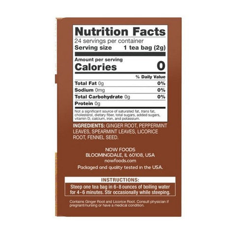 Now Foods, Ginger Mint Comfort Tea, 24 bags