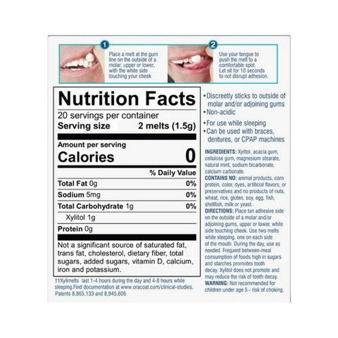 OraCoat, XyliMelts Dry Mouth Stick-On Melts Mild-Mint, 40 Count OraCoat