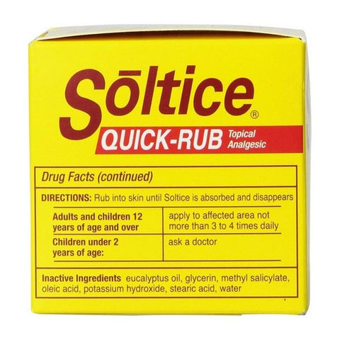 Soltice, Quick Rub Topical Analgesic, 3 Oz