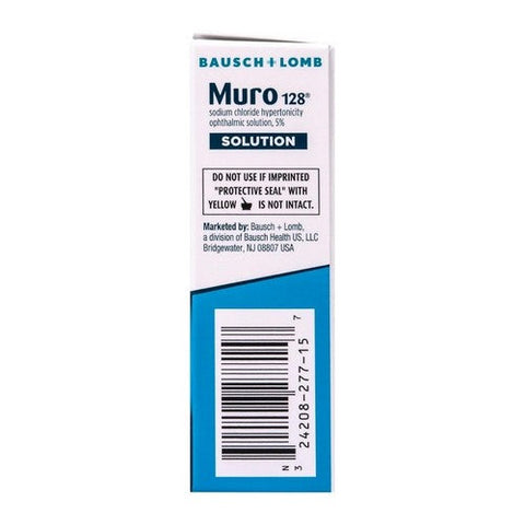 Bausch + Lomb, Muro 128 Sodium Chloride 5% Hypertonicity Ophthalmic Solution, 15 Ml