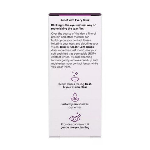 Bausch + Lomb, Blink-N-Clean Dry Contacts Lens Drops, 15 Ml Bausch + Lomb